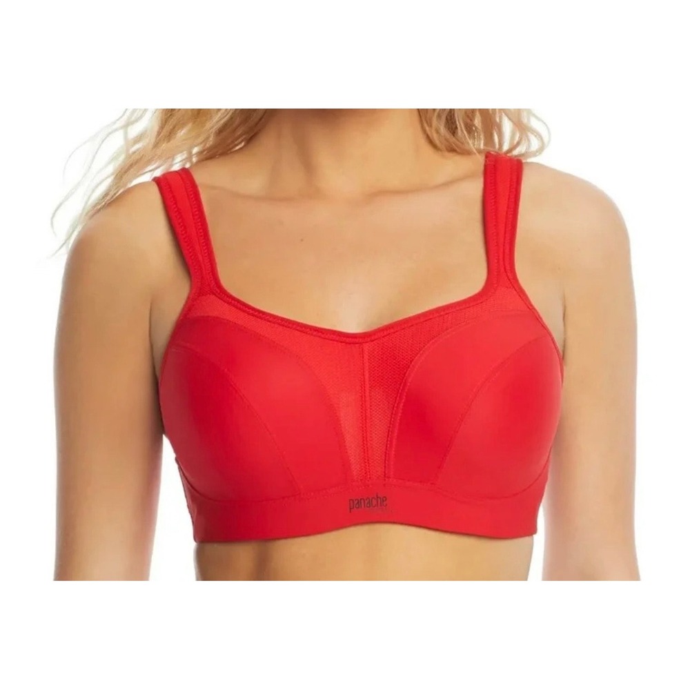 NWT Panache Sport Womens Sports Bra US 38DD Ultimate Support Underwire Fiery Red